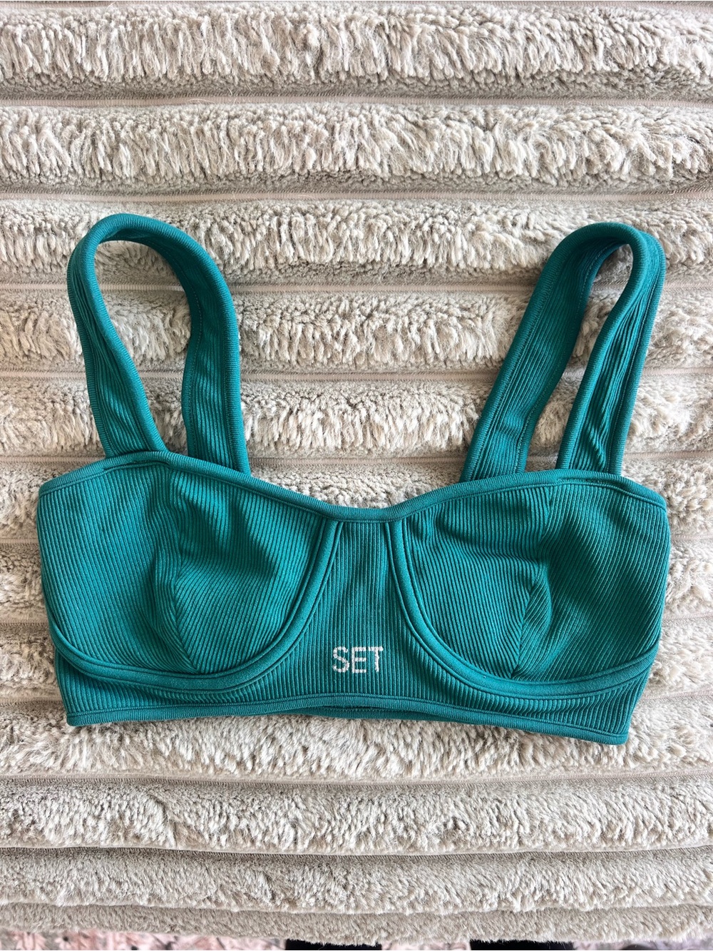 SET ACTIVE Sculptflex Contour Bra Forest Green Sz XS